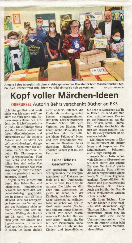 Kopf voller Märchen-Ideen (Taunus Zeitung, 8. April 2022)