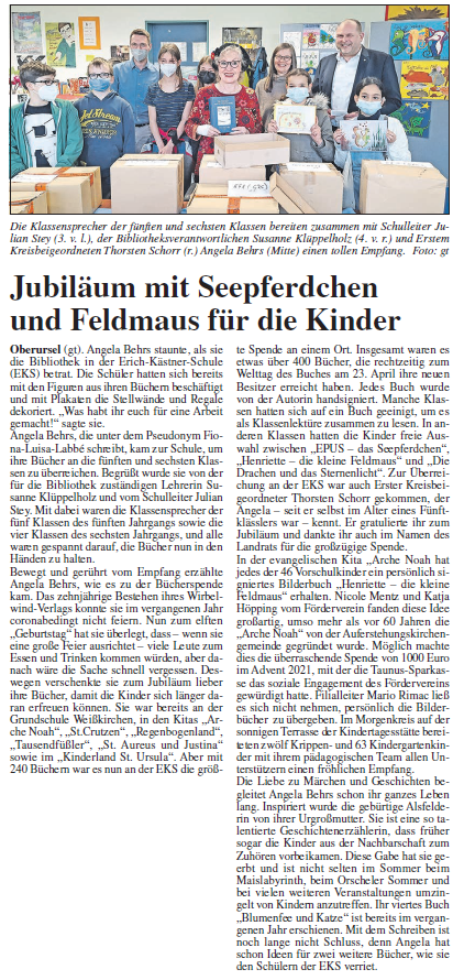 Oberurseler Woche - 28. April 2022 - Jubiläum mit Seepferdchen und Feldmaus für die Kinder