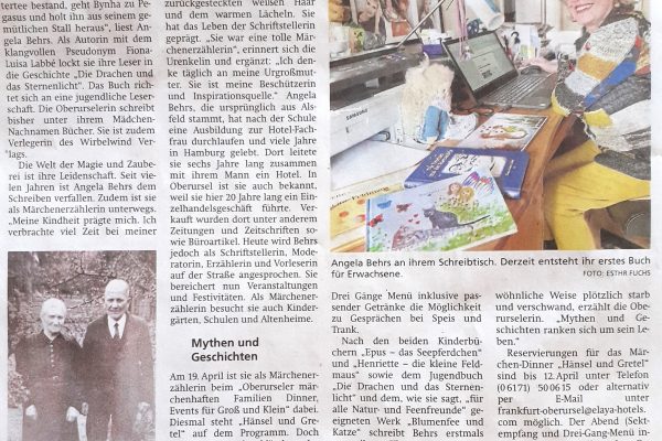 Märchenerzählerin und Schriftstellerin - Taunus Zeitung - Esther Fuchs - 08.03.2024