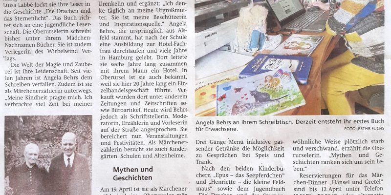 Märchenerzählerin und Schriftstellerin - Taunus Zeitung - Esther Fuchs - 08.03.2024
