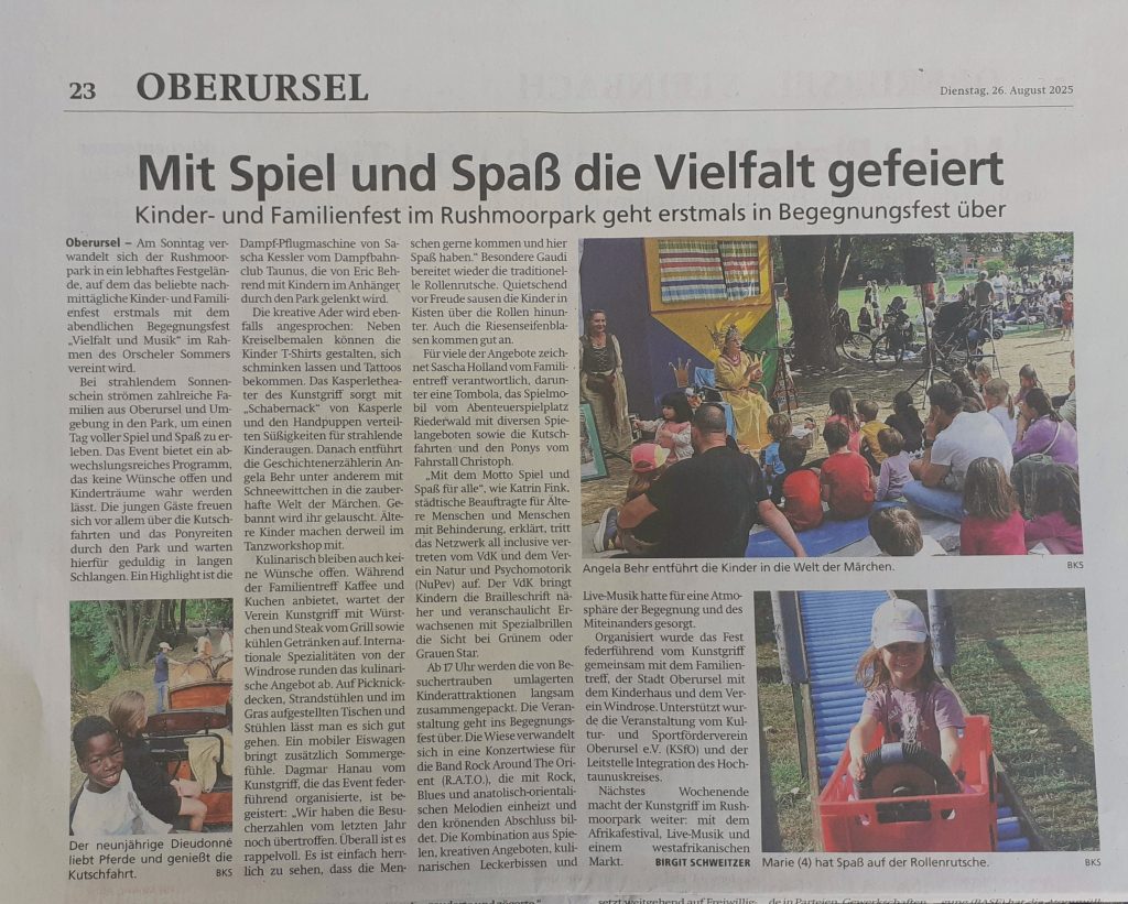 Familienfest 2025, Taunus Zeitung 26.08.2025