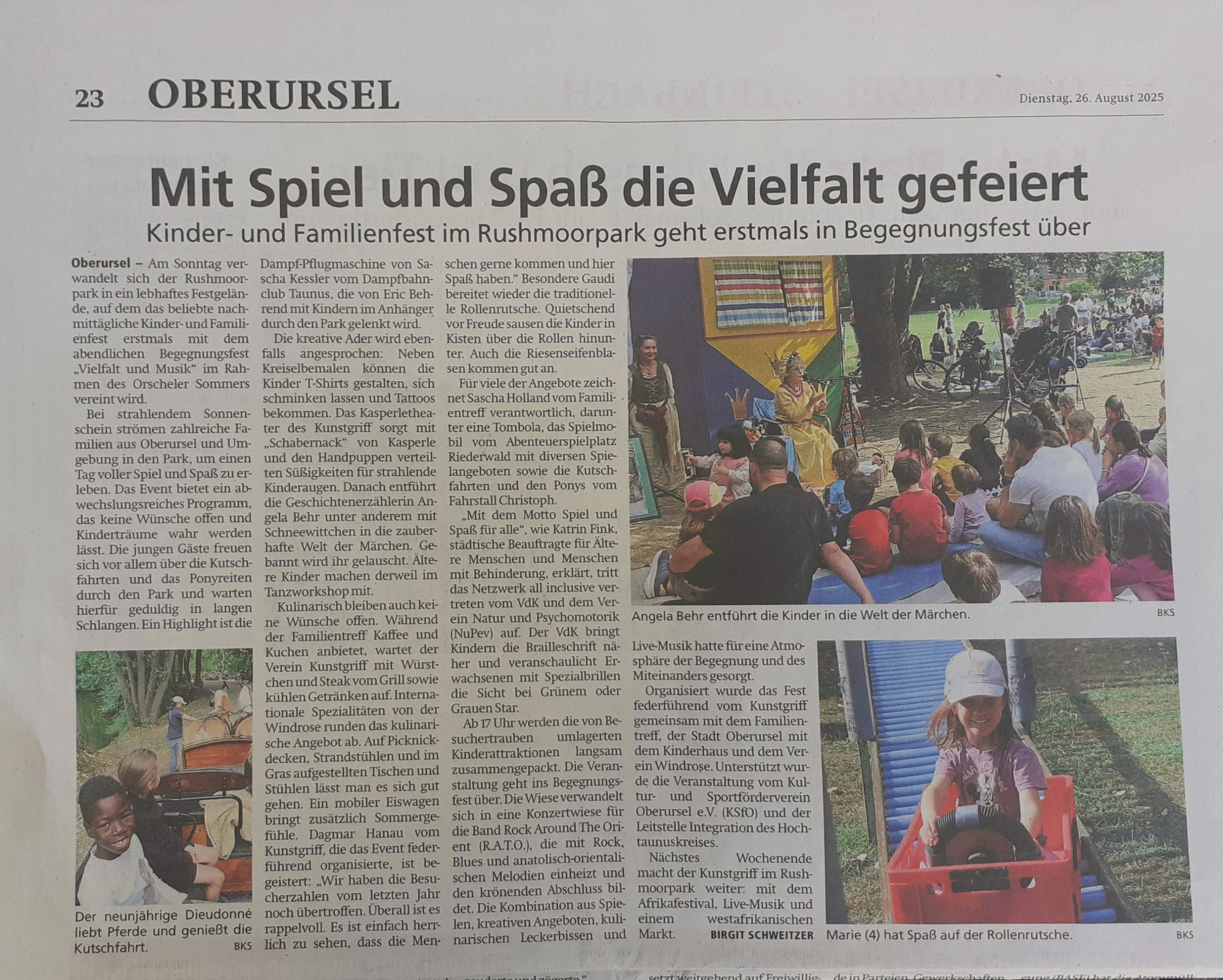 Familienfest, Taunus Zeitung 26.08.2025