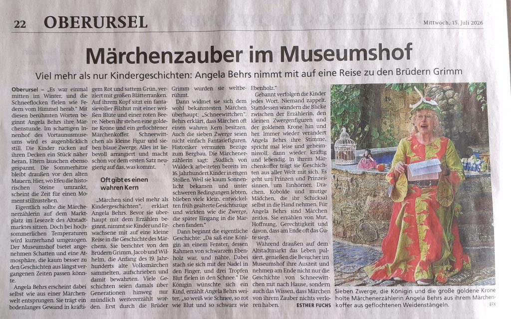 Taunus Zeitung, 15. Juli, 2026 (Esther Fuchs)